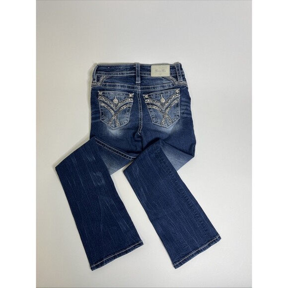 Miss Me Jeans Mid-Rise Tailored Boot Jeans Size 24 Y2K Pocket Flap - Picture 5 of 9